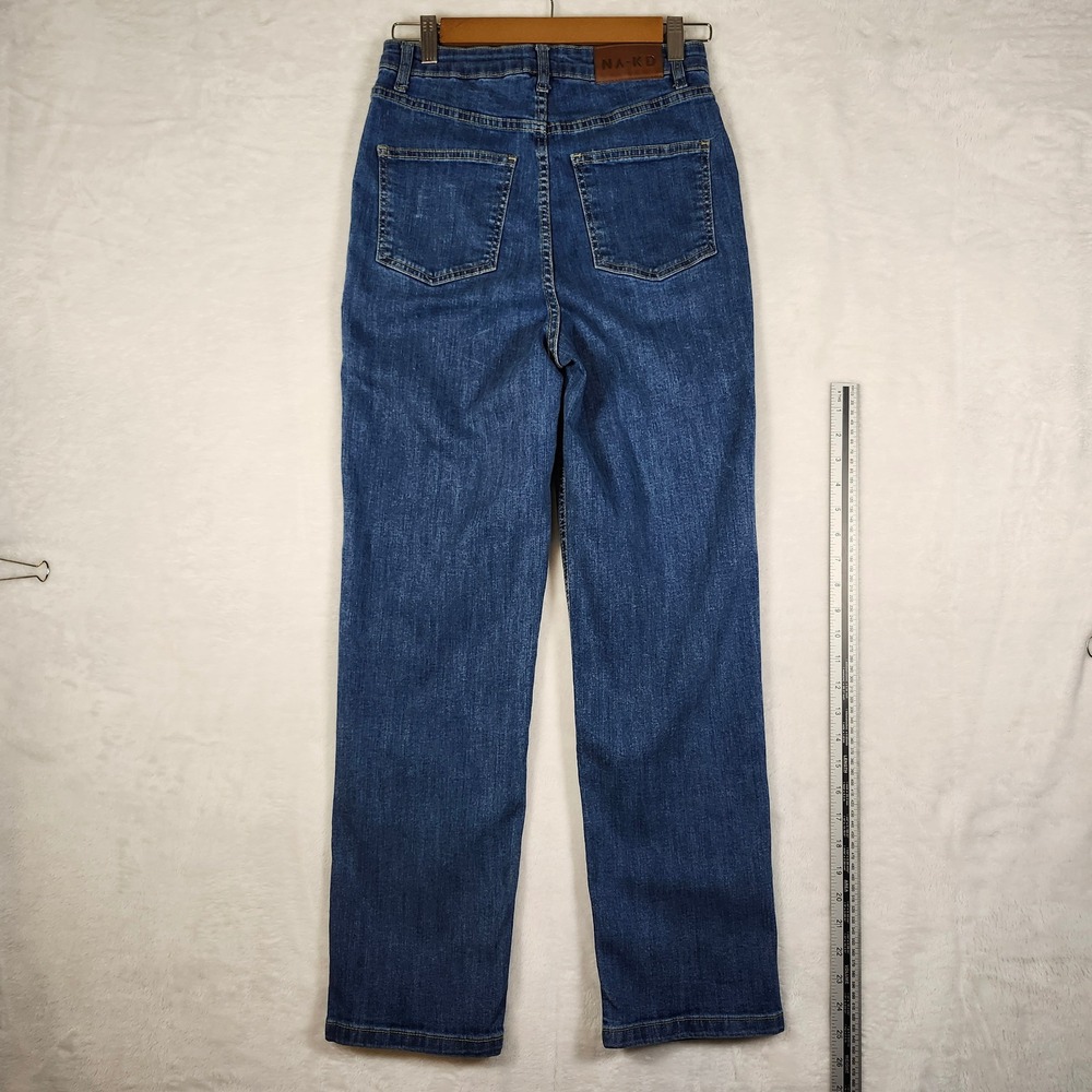 NA-KD Reborn Denim Jeans High Rise Straight Leg Blue Size 36‎ - Picture 8 of 10